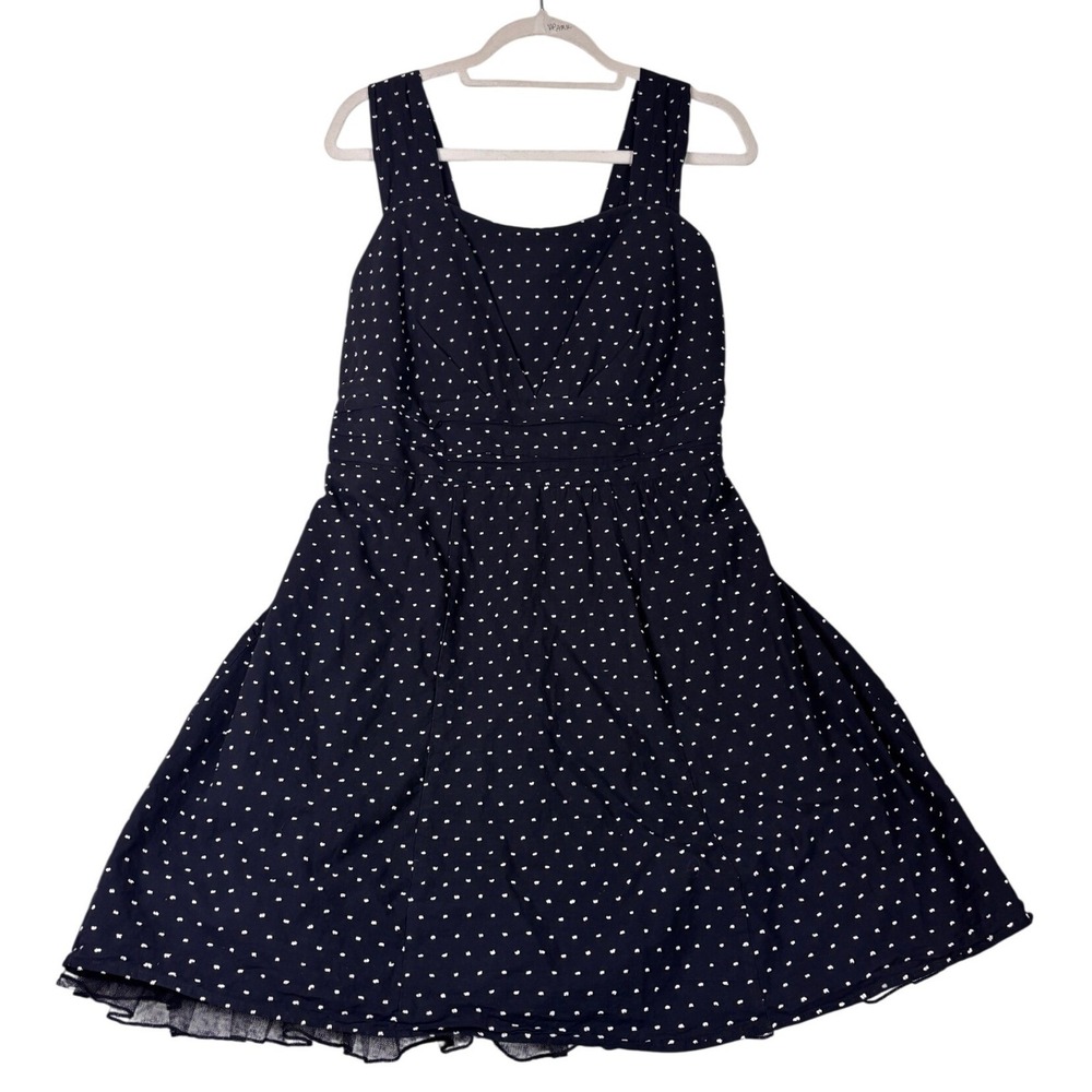 Maurices Dress Women 18 Black White Clip Dot Fit Flare Tulle  Retro Sleeveless